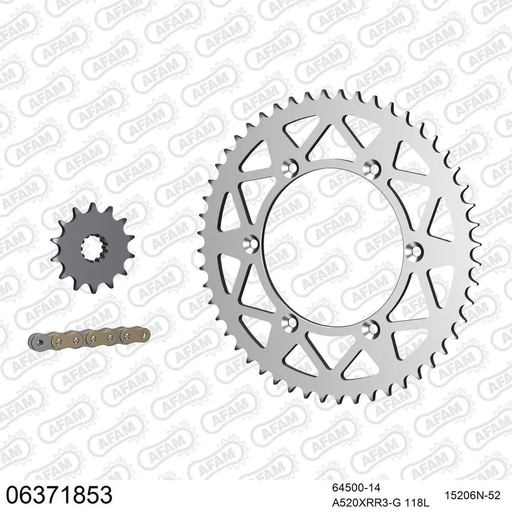 06371853 AFAM Kettensatz Aluminium 520 XRR3-G 14x52 - Husqvarna TC 610 1999-00 - 06371853