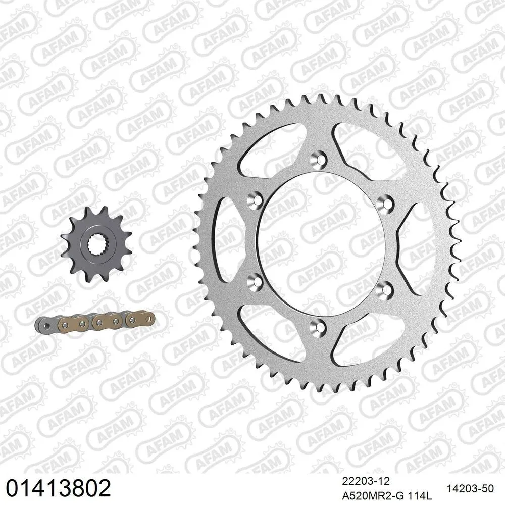 AFAM Kettensatz Stahl 520 MR2-G 12x50 - Suzuki RM 125 1997-99 - 01413802