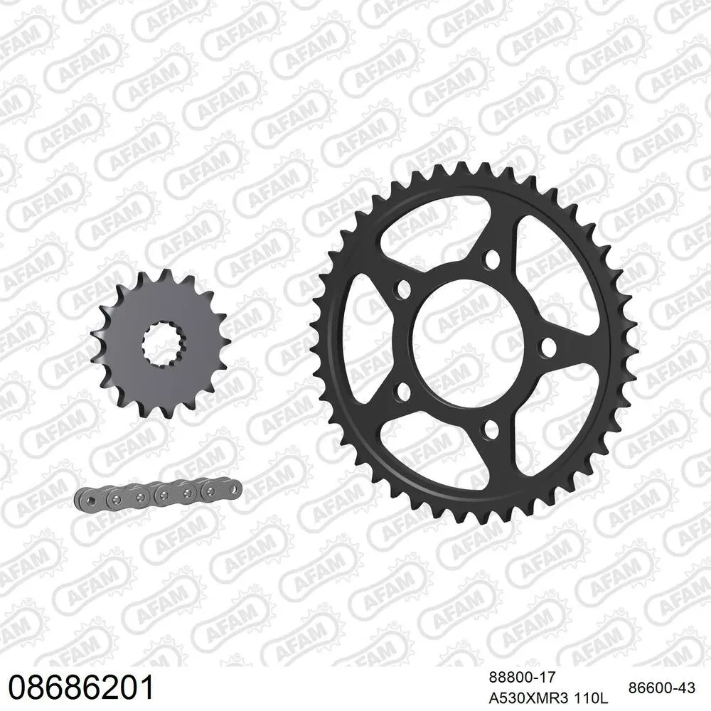08686201 AFAM Kettensatz Stahl 530 XMR3 17x43 - Triumph Sprint 900 1995-98 - 08686201