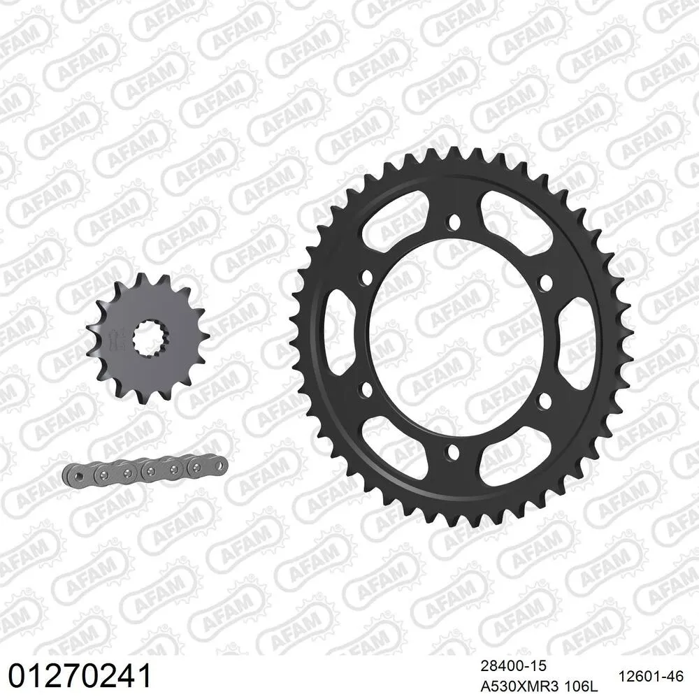 AFAM Kettensatz Stahl 530 XMR3 15x46 - Yamaha FZR 600 1989-90 - 01270241