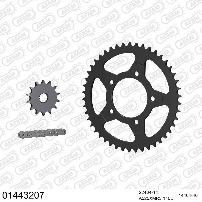 AFAM Kettensatz Stahl 525 XMR3 14x46 - Suzuki GSX 400 X Impulse 1988-93 - 01443207