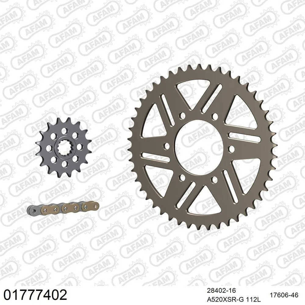 01777402 AFAM Racing Kettensatz Aluminium 520 XSR-G 16x46 - Kawasaki ZXR 750 1990 - 01777402