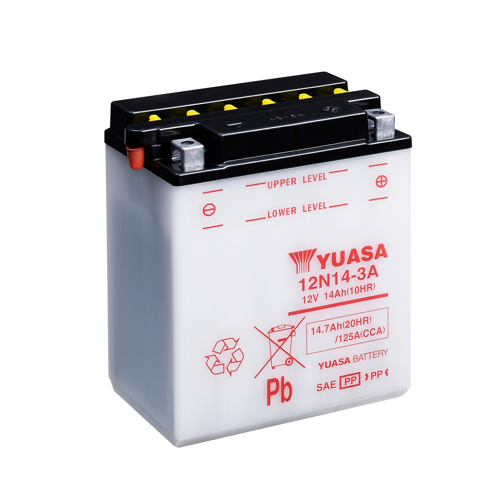 Yuasa 12N14-3A Batterie 12V 14 AH (DC) ohne Säure