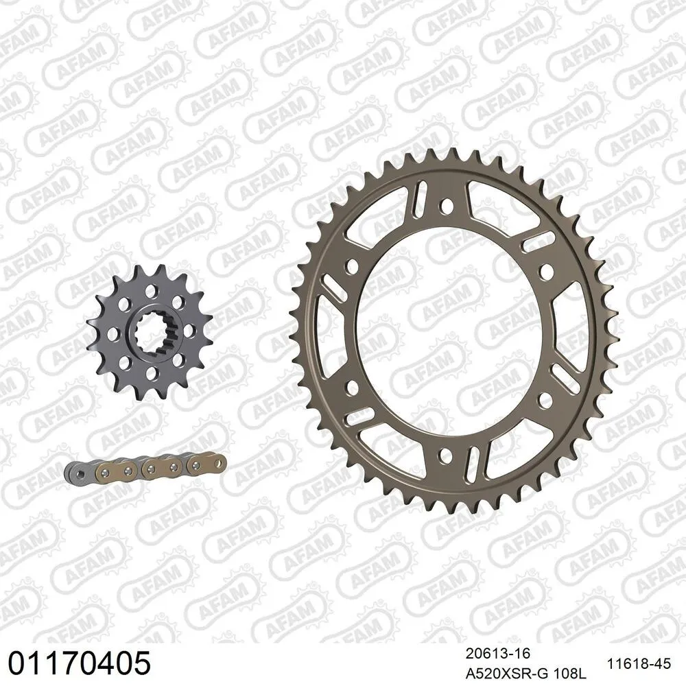 01170405 AFAM Racing Kettensatz Aluminium 520 XSR-G 16x45 - Honda CBR 600 F 2001-07 - 01170405