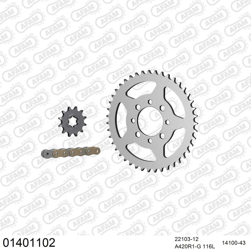 AFAM Kettensatz Stahl 420 R1-G 12x43 - Suzuki TV 50 1991-94 - 01401102