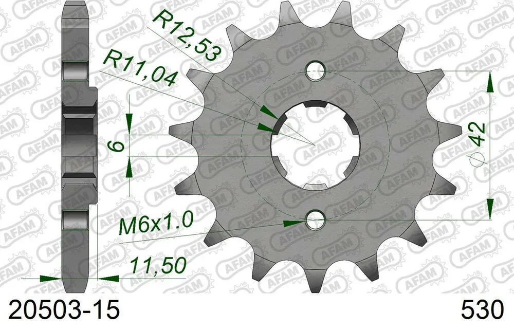 20503-15 AFAM Kettensatz Stahl 530 XMR3 15x40 - Honda FT 500 1982-84 - 01059131
