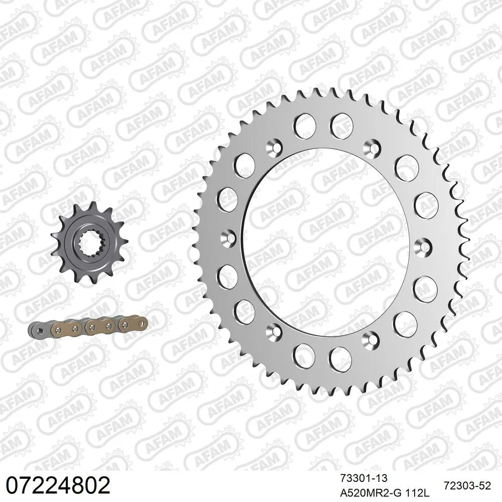 07224802 AFAM Kettensatz Aluminium 520 MR2-G 13x52 - KTM PLMC 240 1983-83 - 07224802