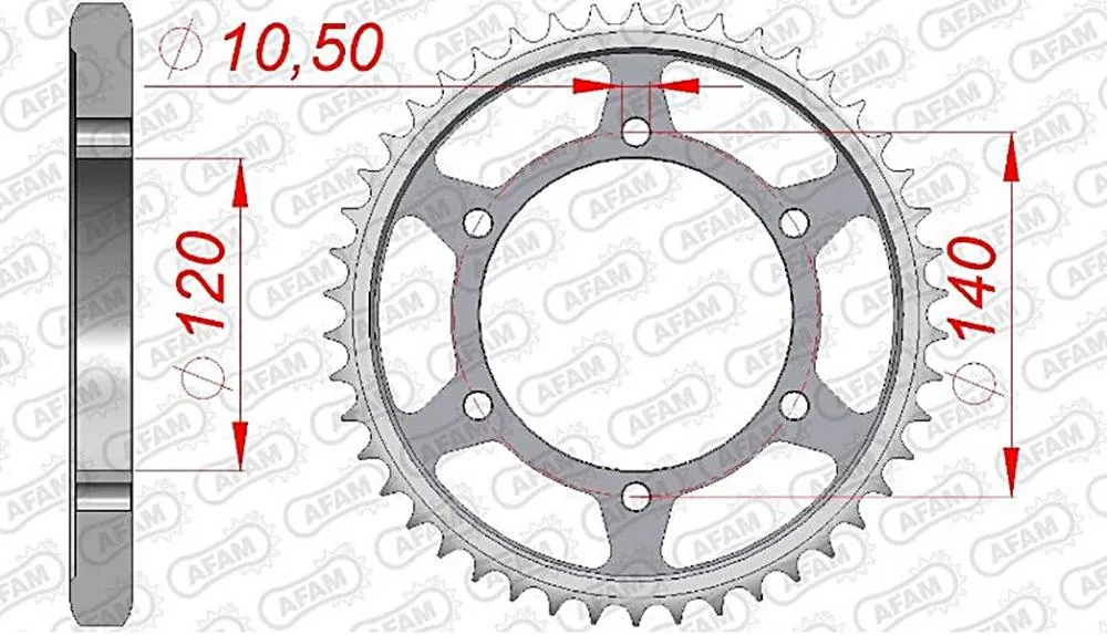 afam_kettenrad_hinten_16603 AFAM Kettensatz Stahl 530 XRR2 16x43 - Suzuki GSX-R 750 1996-97