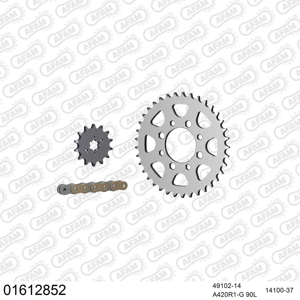 AFAM Kettensatz Stahl 420 R1-G 14x37 - Kawasaki KLX 110 2002 - 01612852