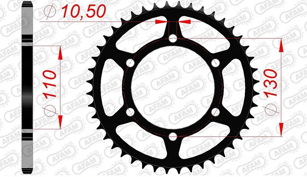 afam_kettenrad_hinten_16500 AFAM Kettensatz Stahl 520 XRR2-G 14x43 - Kawasaki Ninja 250R 2008-12