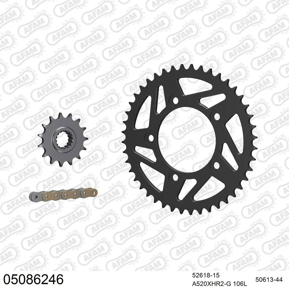 AFAM Kettensatz Stahl 520 XHR2-G 15x44 - Ducati 899 Panigale 2014-15 - 05086246