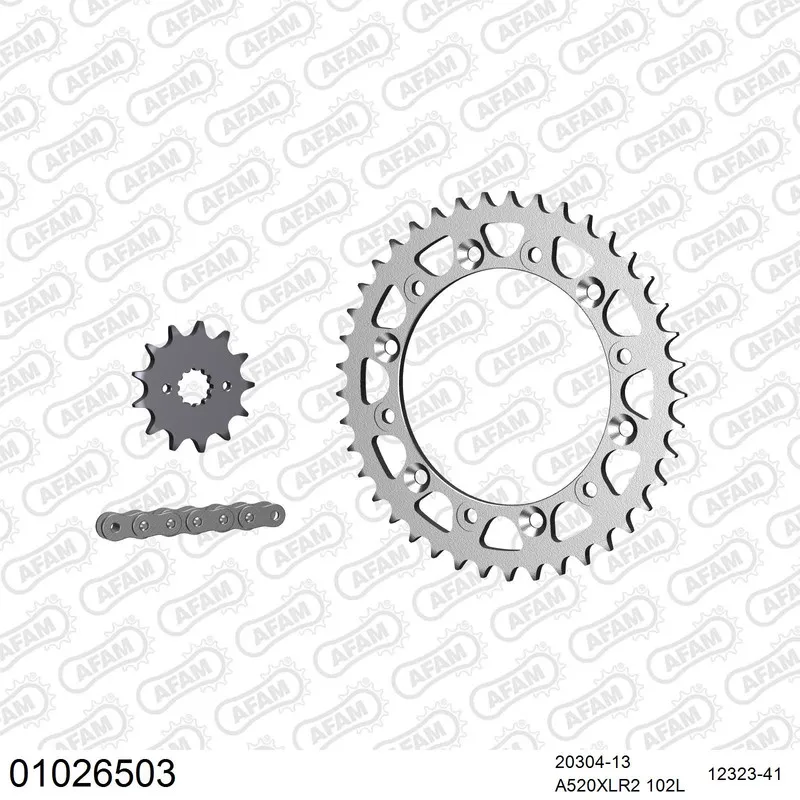 01026503 AFAM Kettensatz Stahl 520 XLR2 13x41 - Honda NX 250 1987-94 - 01026503