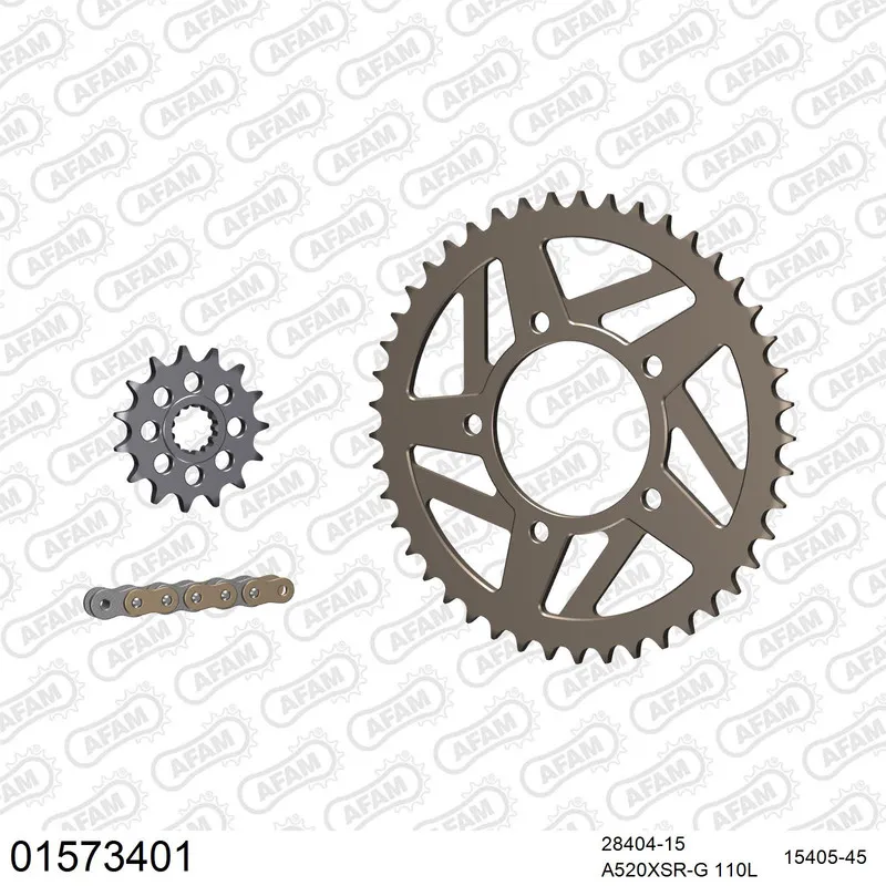 AFAM Racing Kettensatz Aluminium 520 XSR-G 15x45 - Suzuki SV 650 N 1999-10 - 01573401