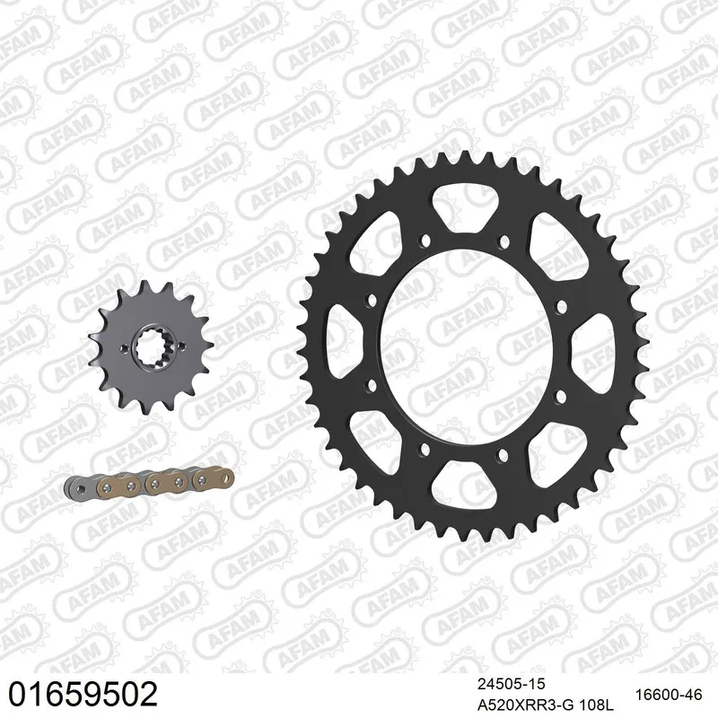 AFAM Kettensatz Stahl 520 XRR3-G 15x46 - Kawasaki KLR 500 1990 - 01659502