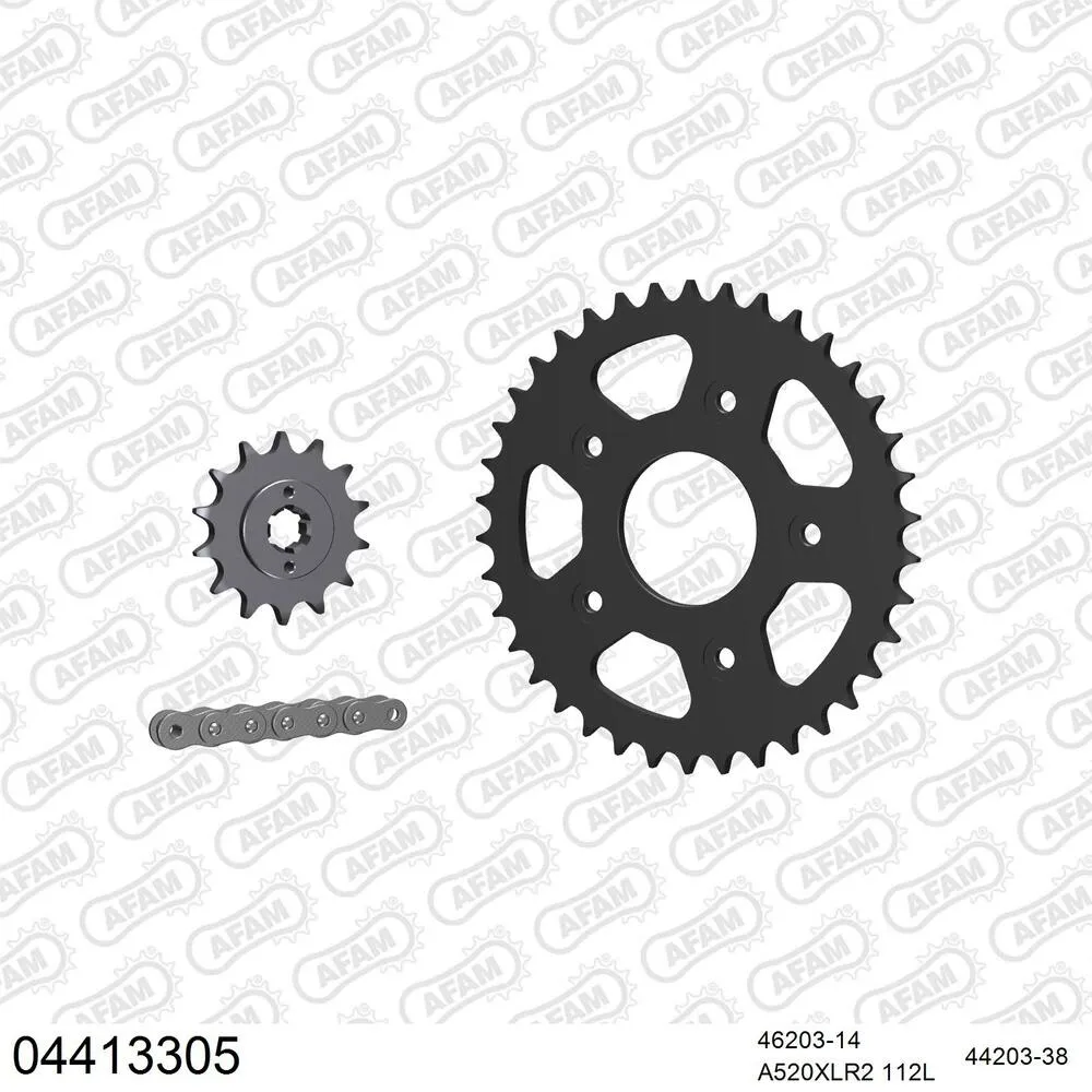 04413305 AFAM Kettensatz Stahl 520 XLR2 14x38 - Cagiva 125 Mito Evo 2000-03 - 04413305