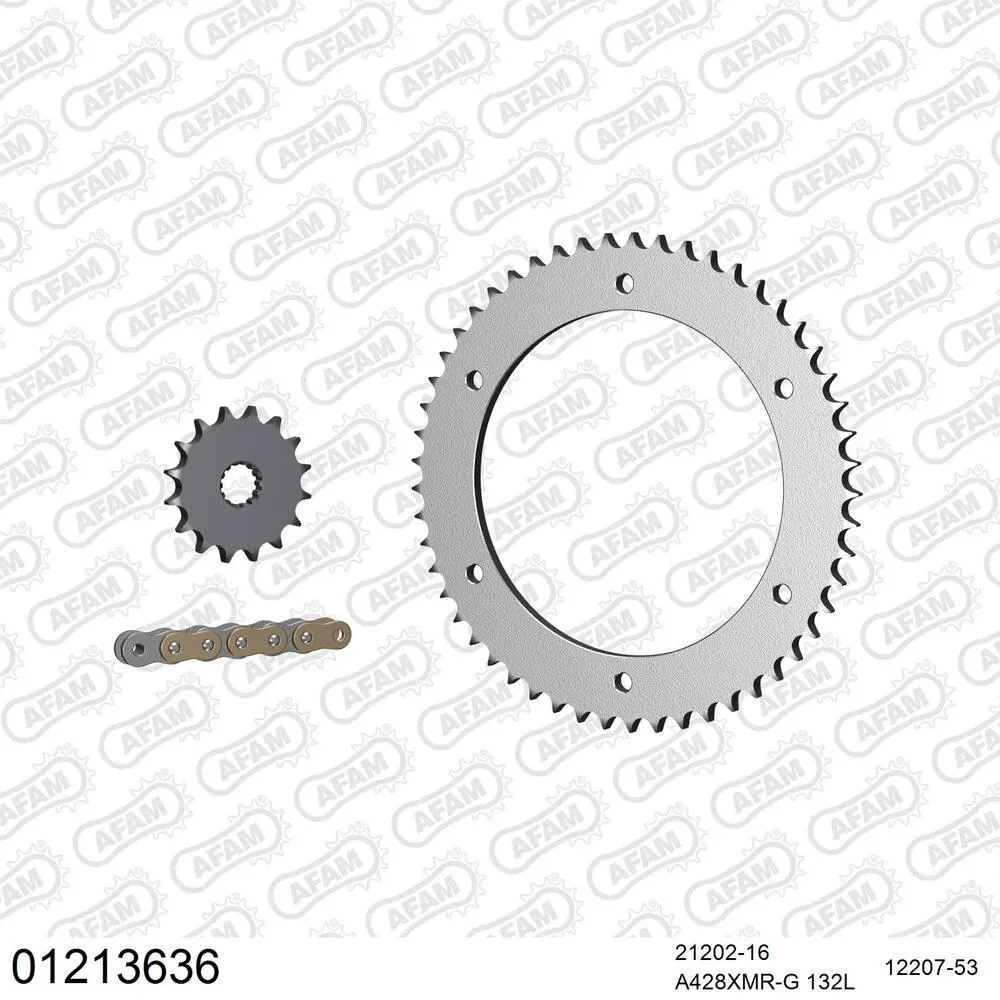 01213636 AFAM Kettensatz Stahl 428 XMR2-G 16x53 - Yamaha TDR 125 1989-93 - 01213636
