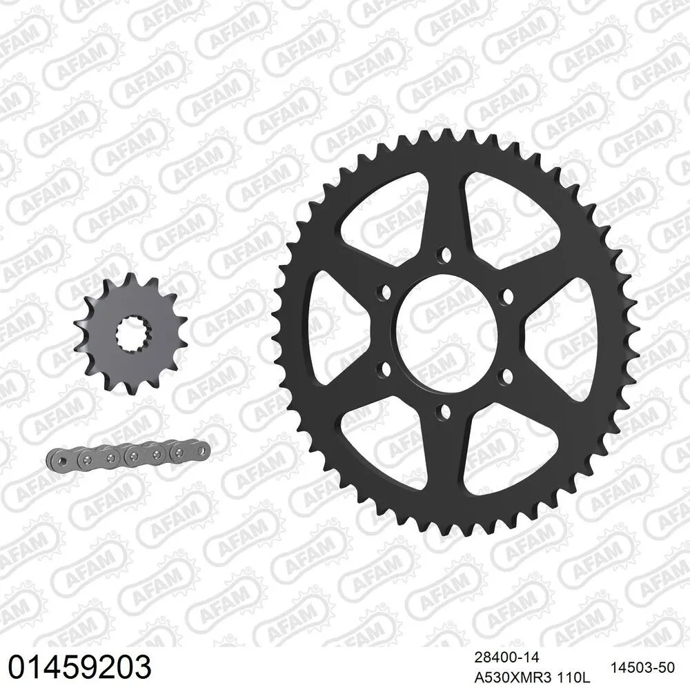 01459203 AFAM Kettensatz Stahl 530 XMR3 14x50 - Suzuki GS 500 Katana 1980-83 - 01459203