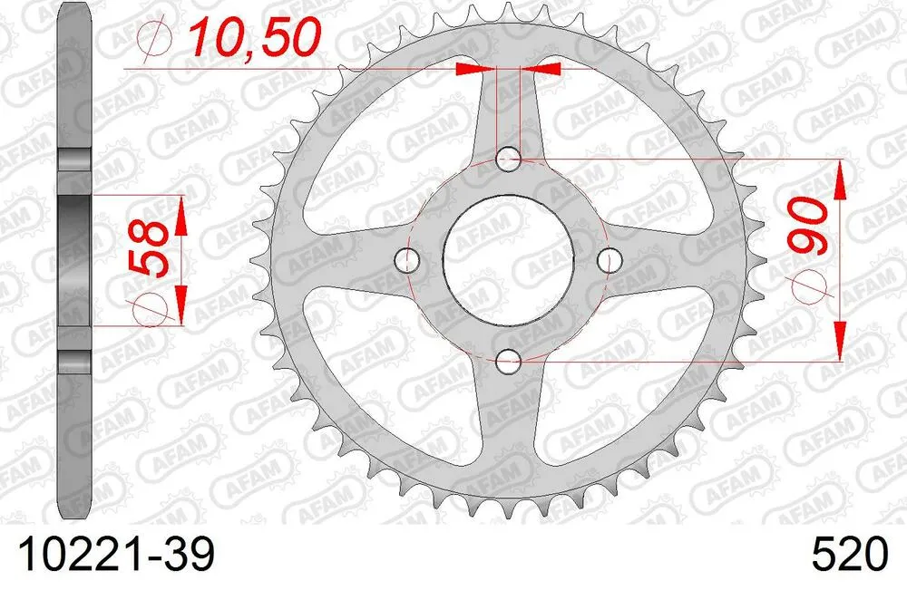 10221-39 AFAM Kettensatz Stahl 520 XLR2 14x39 - Honda CM 250 1999 - 01026166