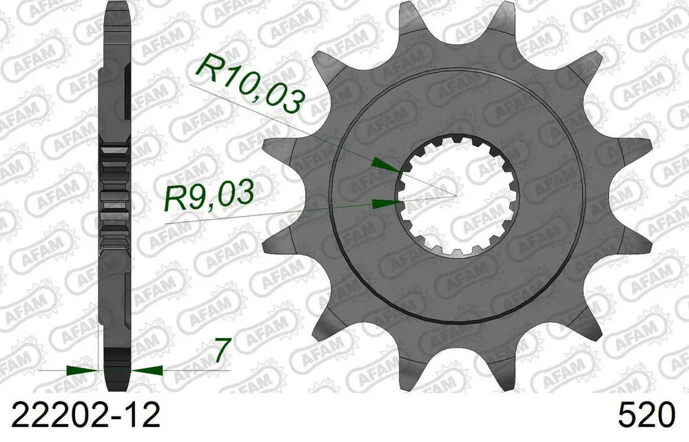 AFAM Kettensatz Aluminium 520 MR2-G 12x51 - Suzuki RM 125 1984 - 01513809