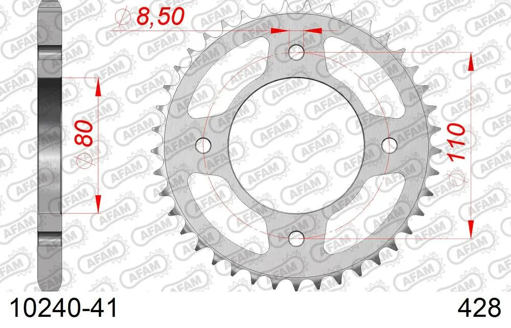 AFAM Kettensatz Stahl 428 XMR2-G 14x41 - Honda CB 125 F 2021-22 - 01013207