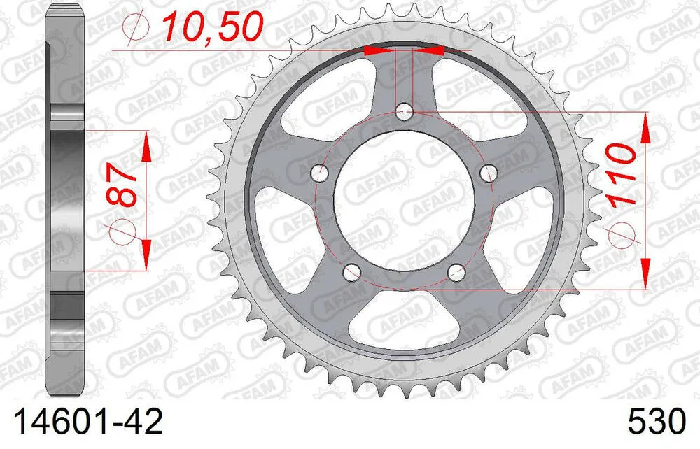 14601-42 AFAM Kettensatz Stahl 530 XMR3 14x42 - Suzuki RF 600 R 1995-97 - 01470204