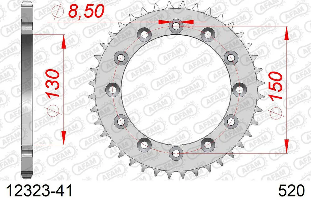12323-41 AFAM Kettensatz Stahl 520 XLR2 13x41 - Honda NX 250 1987-94 - 01026503
