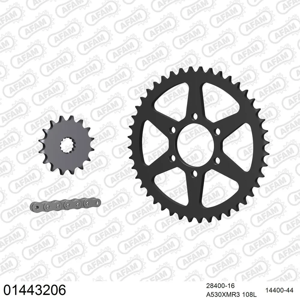 01443206 AFAM Kettensatz Stahl 530 XMR3 16x44 - Suzuki GSX 400 T 1983 - 01443206