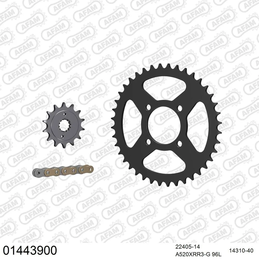 AFAM Kettensatz Stahl 520 XRR3-G 14x40 - Suzuki LT-Z 400 2002-08 - 01443900