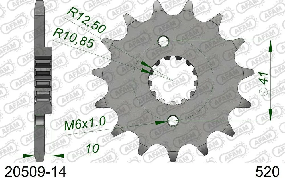 AFAM Kettensatz Stahl 520 XMR3 14x43 - Honda FX 650 1997-03 - KIT101221