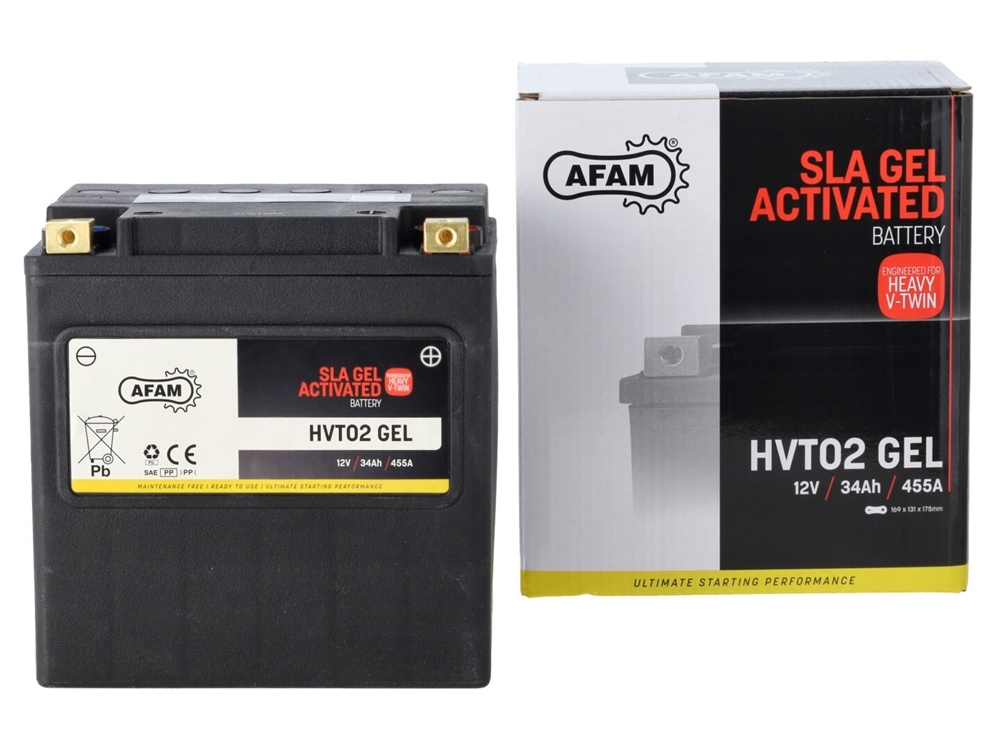 AFAM HVT 02 GEL SLA Batterie 12V 34AH 455A - Einbaufertig (YIX30L YTX30L-BS 66010 HVT02)