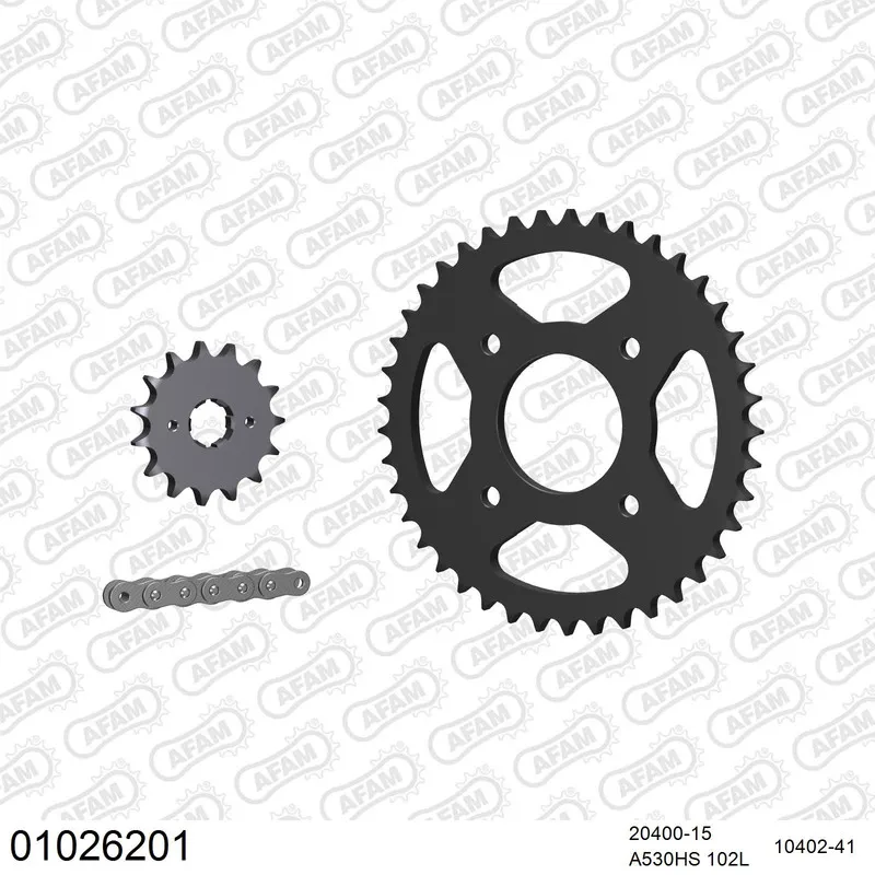 01026201 AFAM Kettensatz Stahl 530 HS 15x41 - Honda CB 250 1978-80 - 01026201