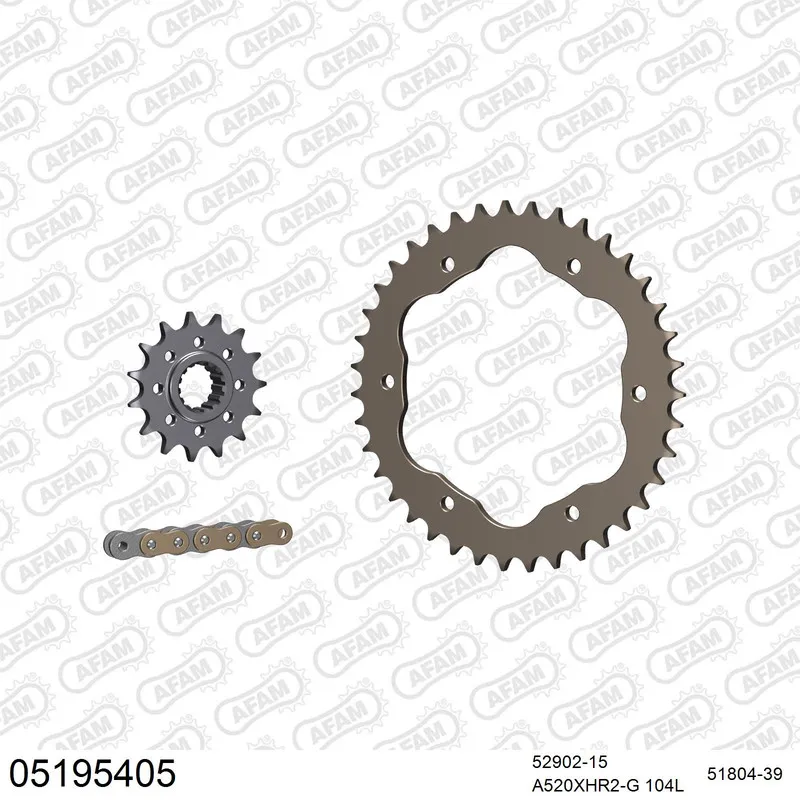 05195405 AFAM Kettensatz Aluminium 520 XHR2-G 15x39 - Ducati 1199 Panigale 2012-14 - 05195405