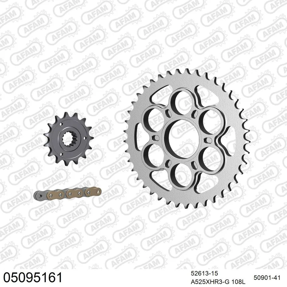 AFAM Kettensatz Stahl 525 XHR3-G 15x41 - Ducati 1200 Monster 2014-16 - 05095161