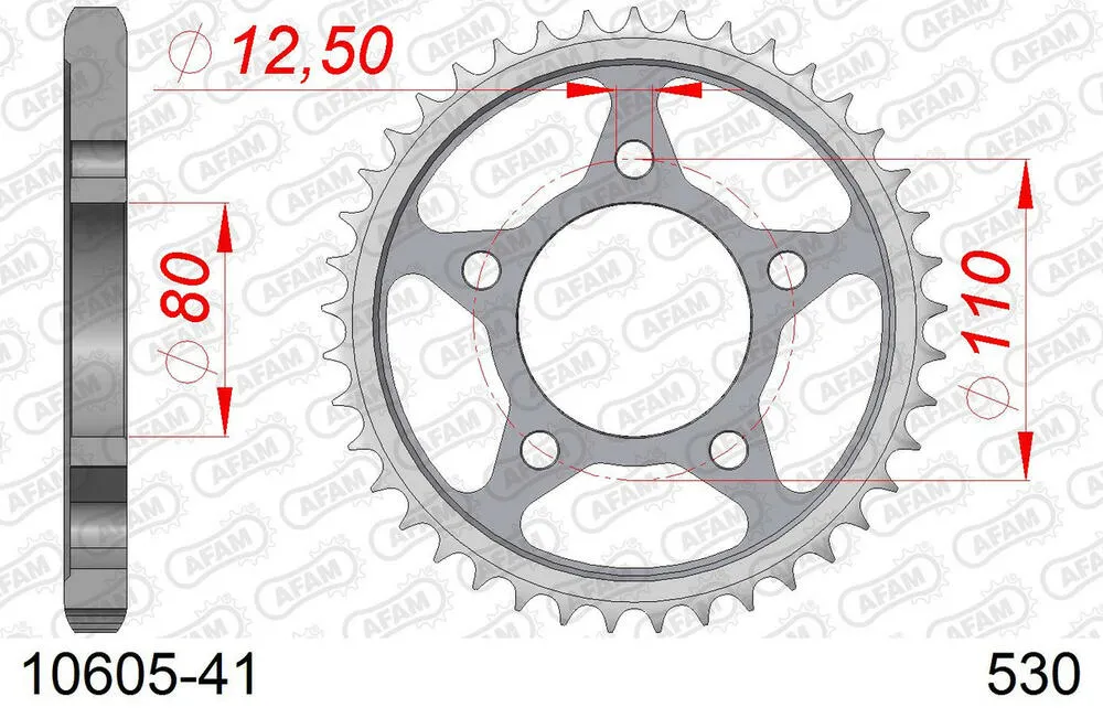 10605-41 AFAM Kettensatz Stahl 530 XRR2 17x41 - Honda CB 1100 F 1983 - 01092203
