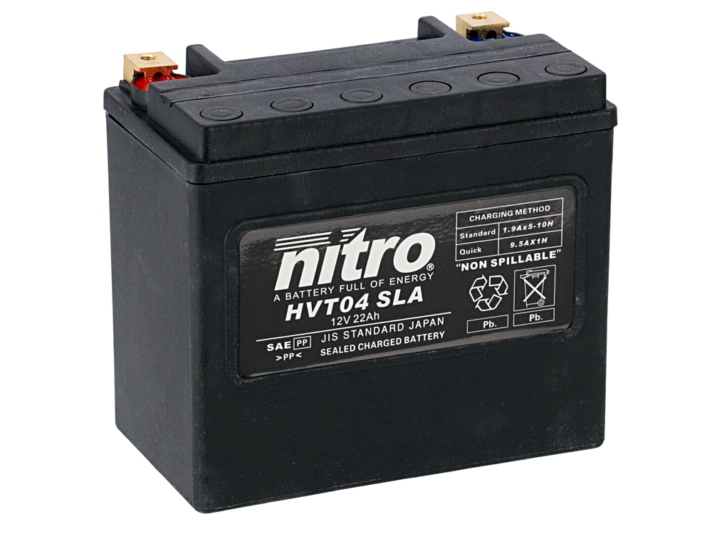 Nitro HVT 04 SLA AGM Gel Batterie 12V 22 Ah ab Werk gefüllt