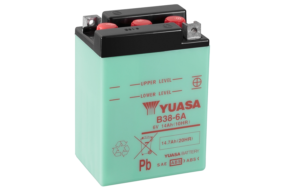 Yuasa B38-6A Batterie 6V 13 AH (DC) ohne Säure Yuasa B38-6A Batterie 6V 13 AH (DC) ohne Säure