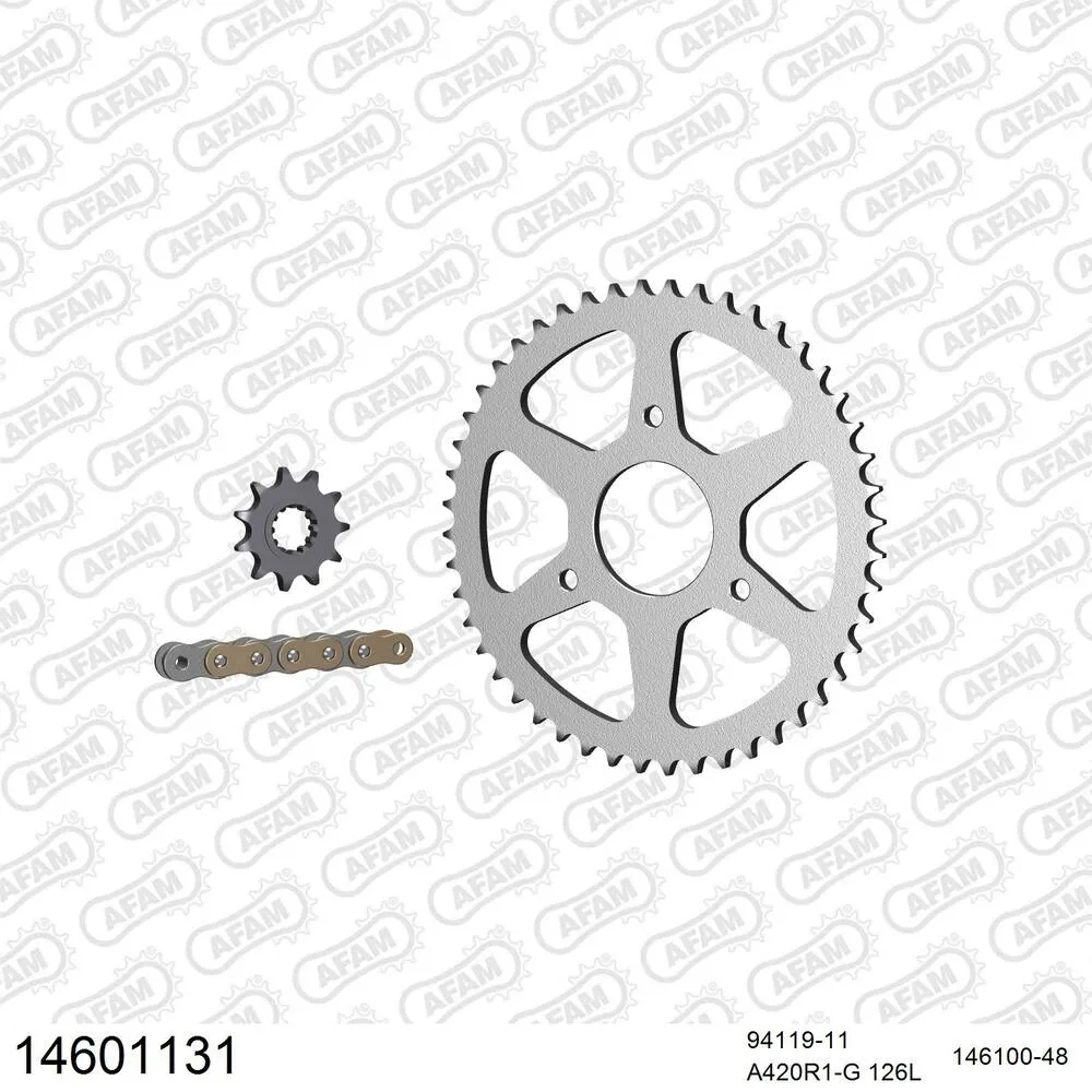 14601131 AFAM Kettensatz Stahl 420 R1-G 11x48 - Malaguti NKD 50 Drakon 2005-09 - 14601131
