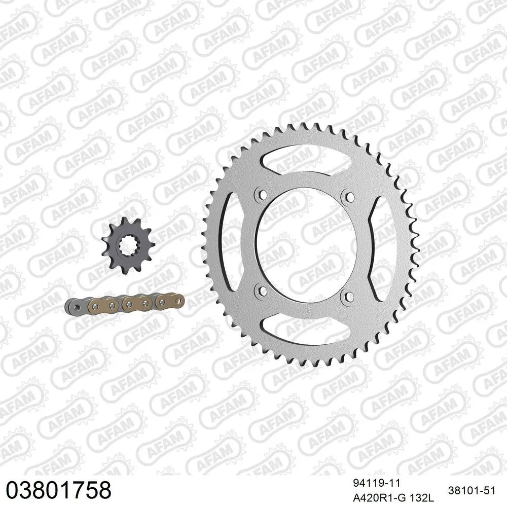 03801758 AFAM Kettensatz Stahl 420 R1-G 11x51 - Beta RR 50 Enduro 2012-17 - 03801758