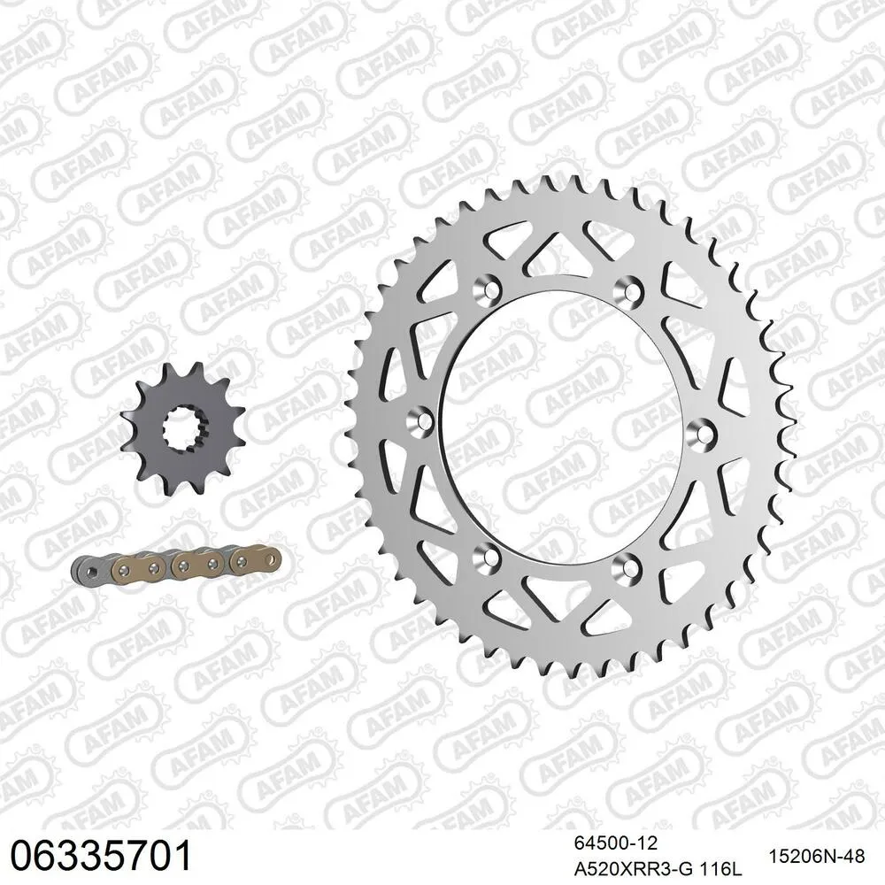 AFAM Kettensatz Aluminium 520 XRR3-G 12x48 - Husqvarna TE 350 1992-95 - 06335701