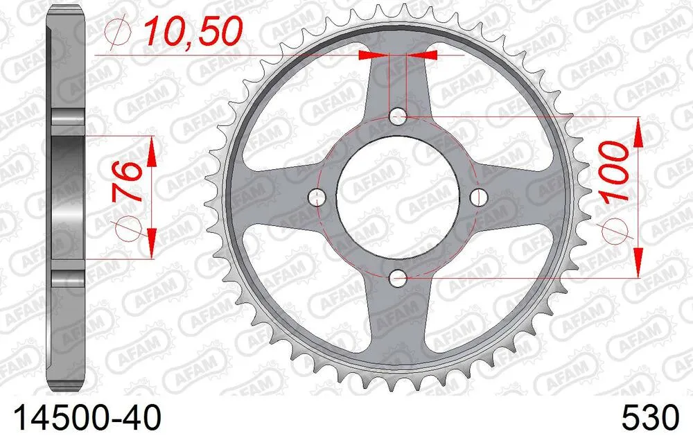 14500-40 AFAM Kettensatz Stahl 530 XMR3 16x40 - Suzuki RG 500 Gamma 1986-89 - 01459302