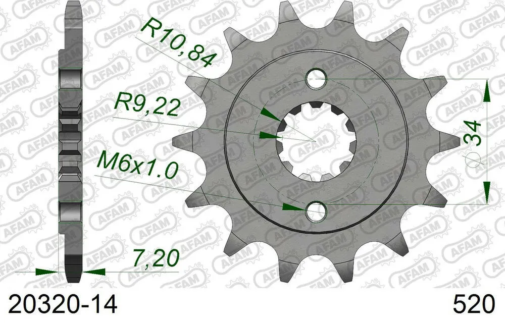 AFAM Kettensatz Stahl 520 XRR3-G 14x38 - Honda CBR 250 R 2011-13 - 01026241