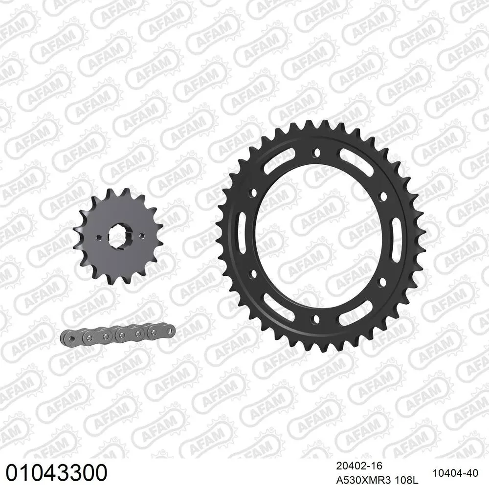 AFAM Kettensatz Stahl 530 XMR3 16x40 - Honda NS 400 R 1985-89 - 01043300
