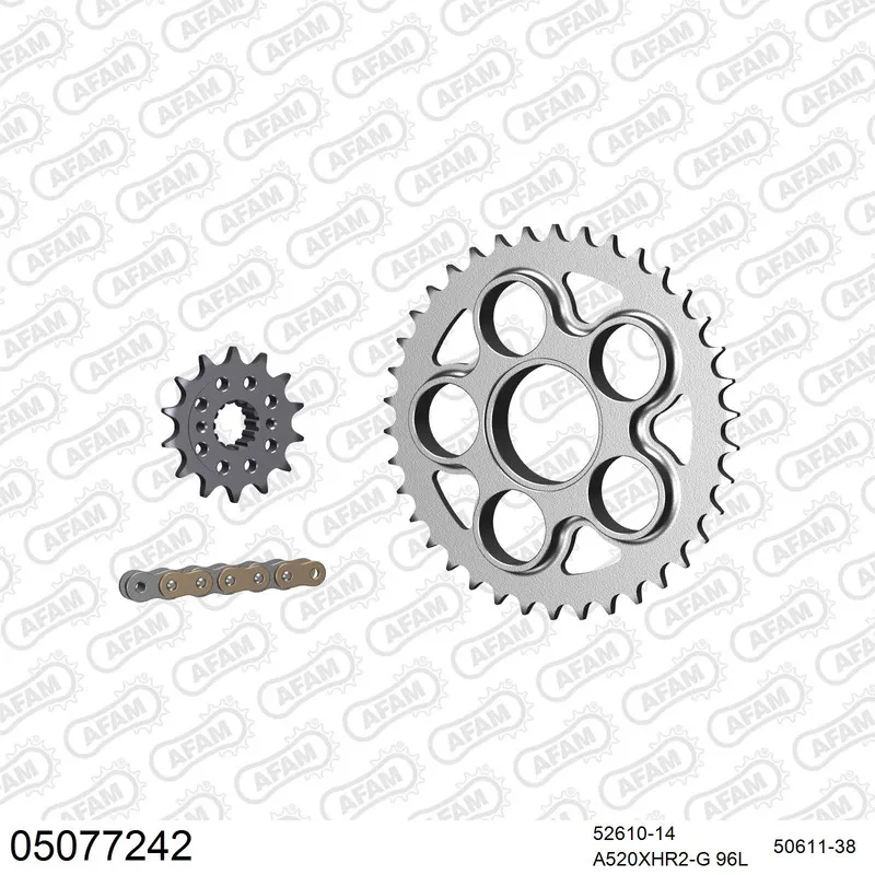 05077242 AFAM Kettensatz Stahl 520 XHR2-G 14x38 - Ducati 748 Biposto 1995-02 - 05077242