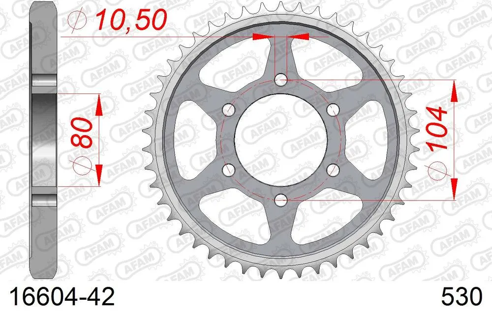 16604-42 AFAM Kettensatz Stahl 530 XRR2 16x42 - Kawasaki ZXR 750 R 1992 - 01677371