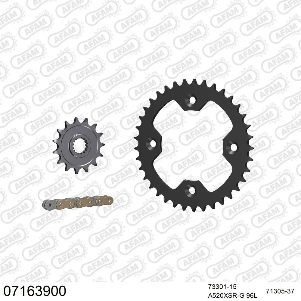 AFAM Kettensatz Stahl 520 XSR-G 15x37 - KTM XC 525 Quad 2008-12 - 07163900