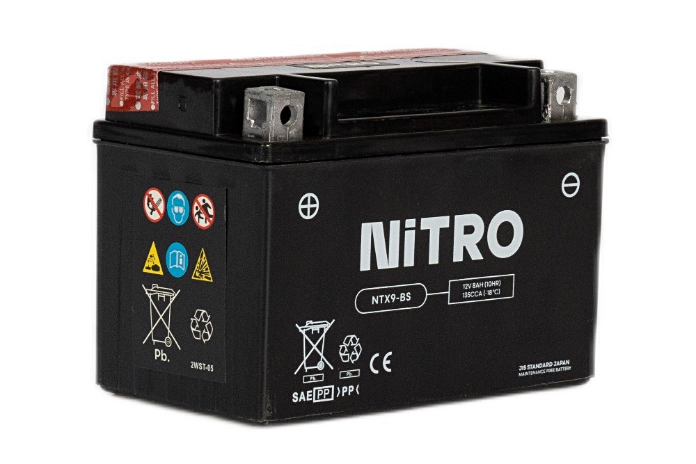 Nitro NTX9-BS AGM Batterie 12V 8 Ah mit Säurepack Nitro NTX9-BS AGM Batterie 12V 8 Ah mit Säurepack