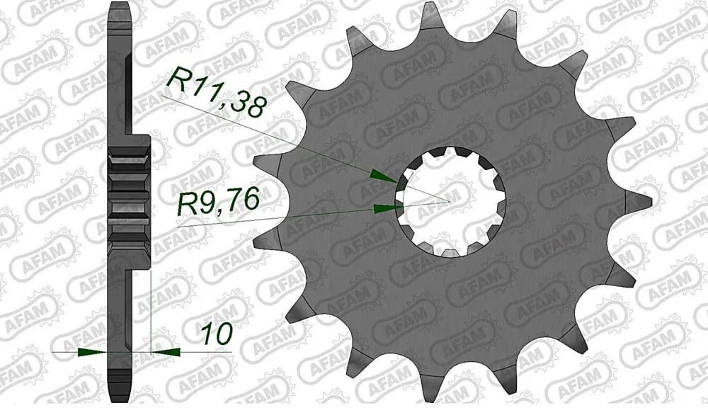 afam_ritzel_vorne_22303 AFAM Kettensatz Stahl 520 XRR2-G 15x41 - Suzuki DR-Z 400 SM 2005-09