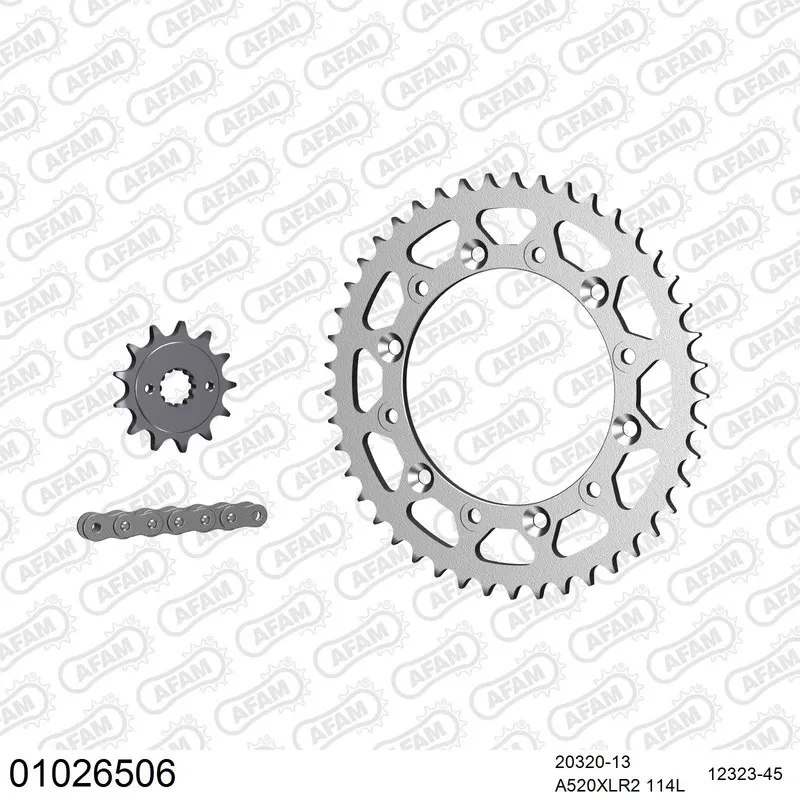 AFAM Kettensatz Stahl 520 XLR2 13x45 - Honda XR 250 Tornado 2001-18 - 01026506