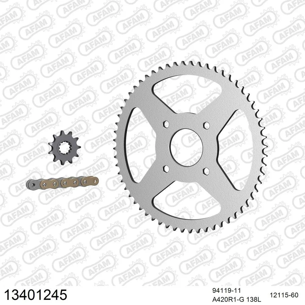 AFAM Kettensatz Stahl 420 R1-G 11x60 - MBK TZR 50 X-Power 2007-11 - 13401245