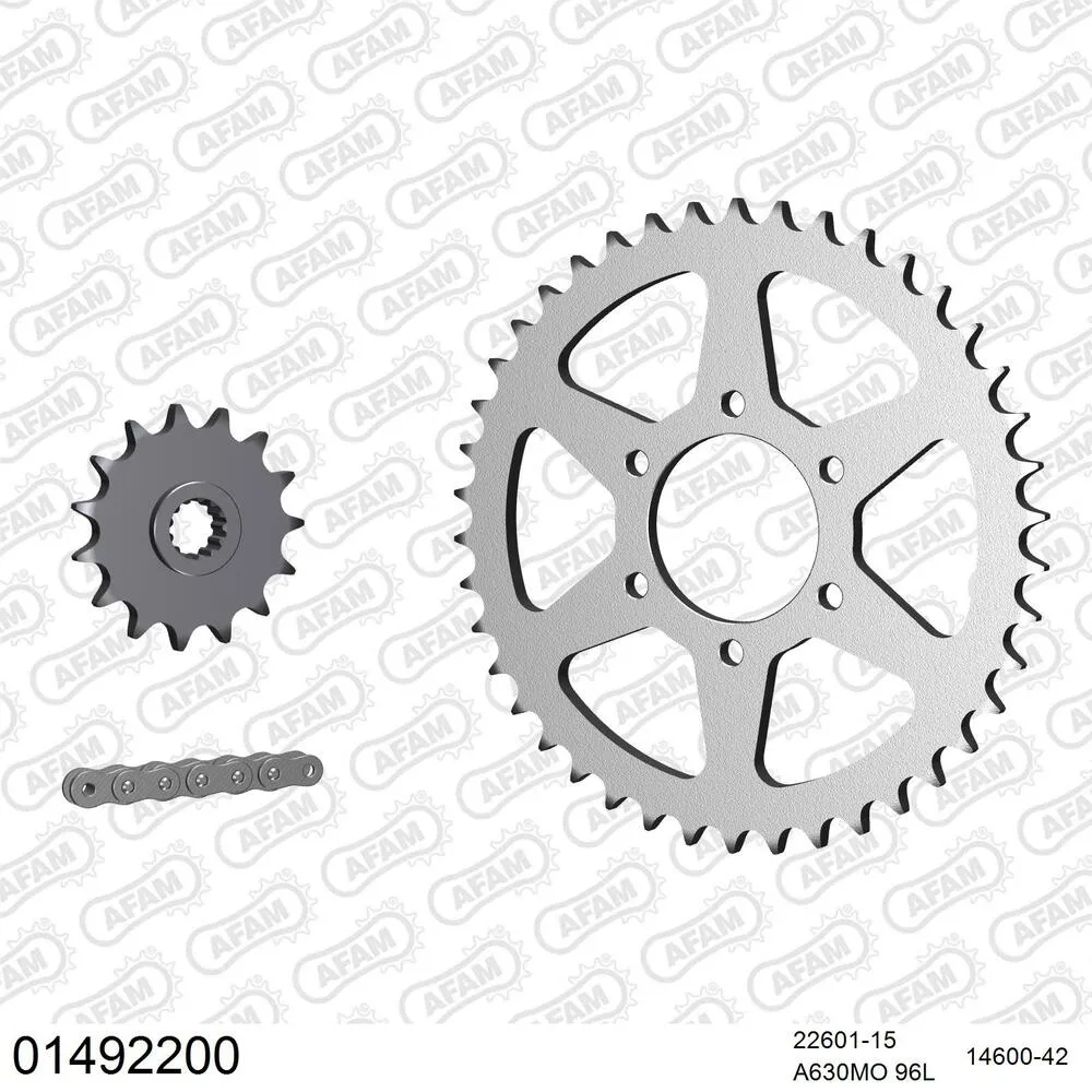 01492200 AFAM Kettensatz Stahl 630 MO 15x42 - Suzuki GS 1100 E 1980-83 - 01492200